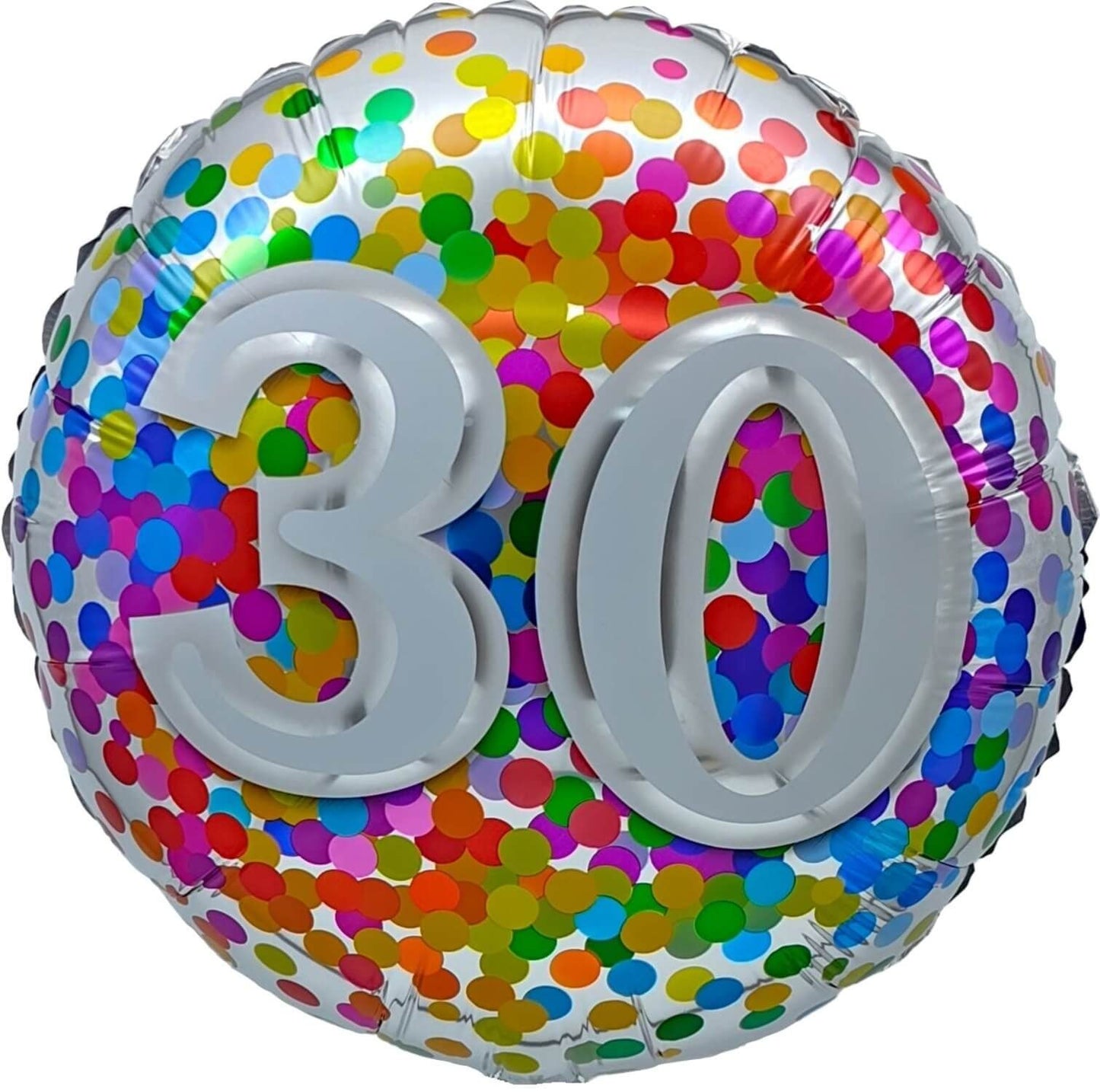 30 Rainbow Confetti Mylar Balloon