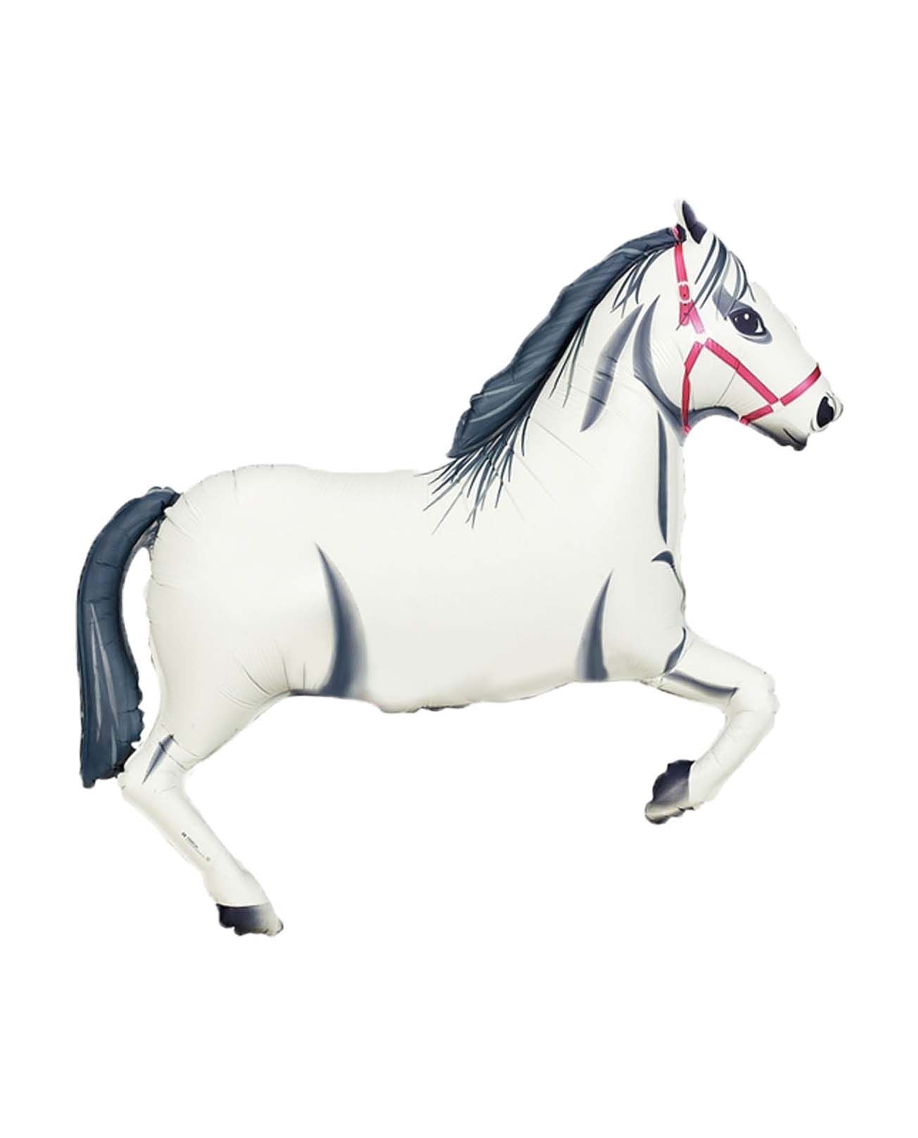 37" White Horse Mylar Balloon