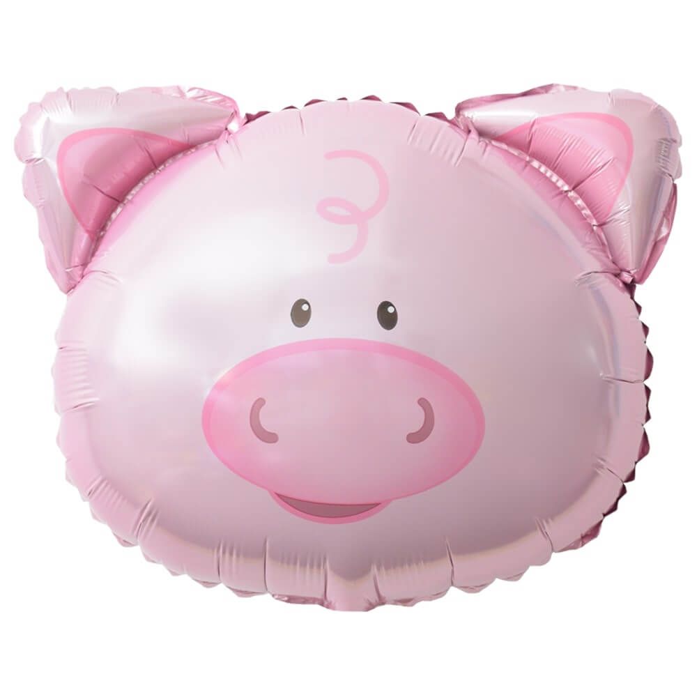 18" Pig Head Mylar Balloon