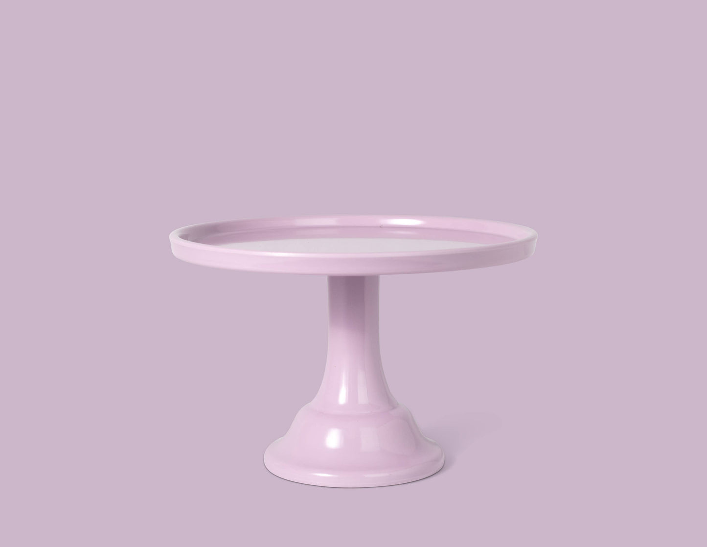 A Set of Two Lilac Purple Melamine Cake Stands- Rental