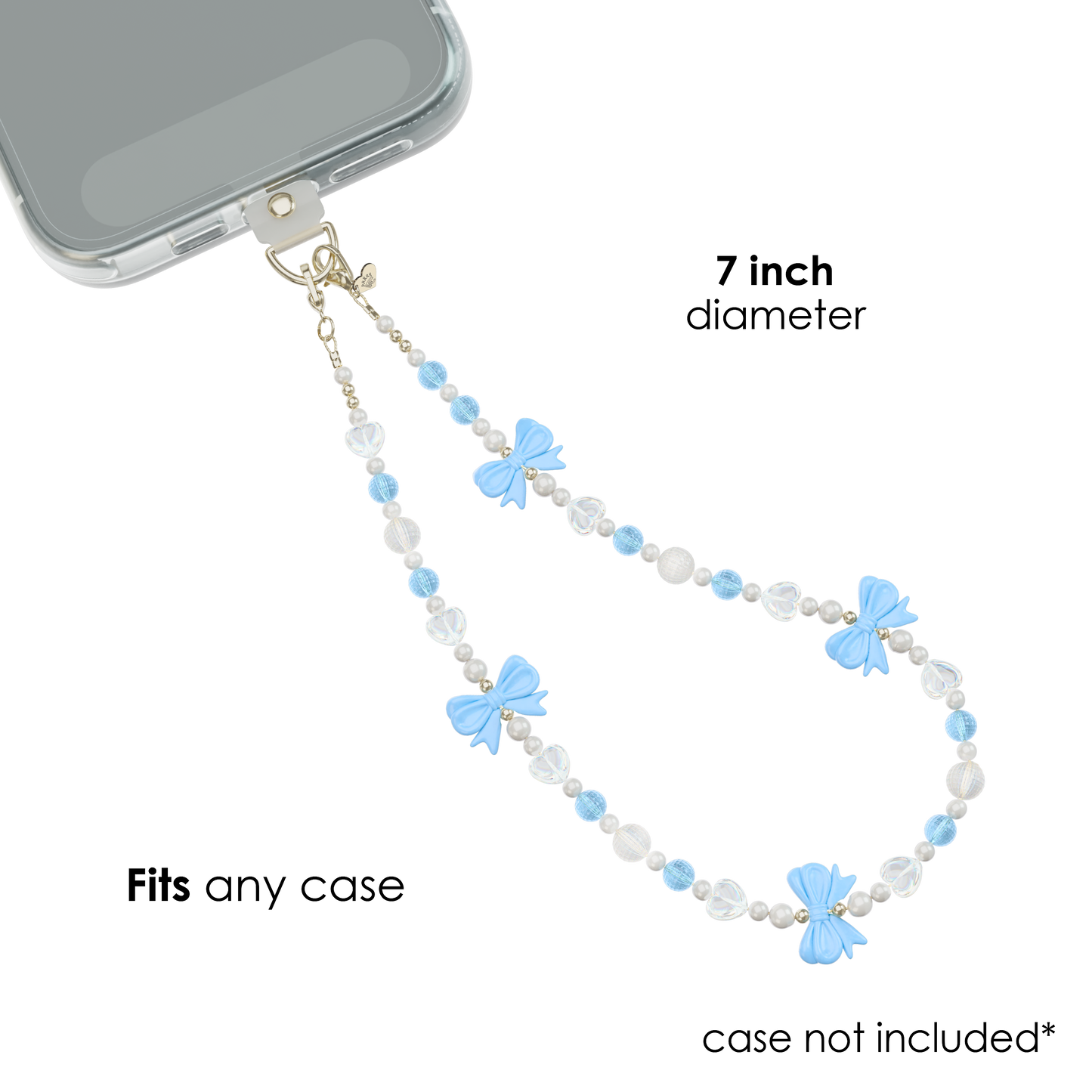 VELVET CAVIAR - Phone Charm Wristlet - French Blue Bow