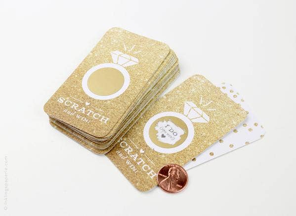 Bridal Scratch-off Game - Faux Gold Glitter
