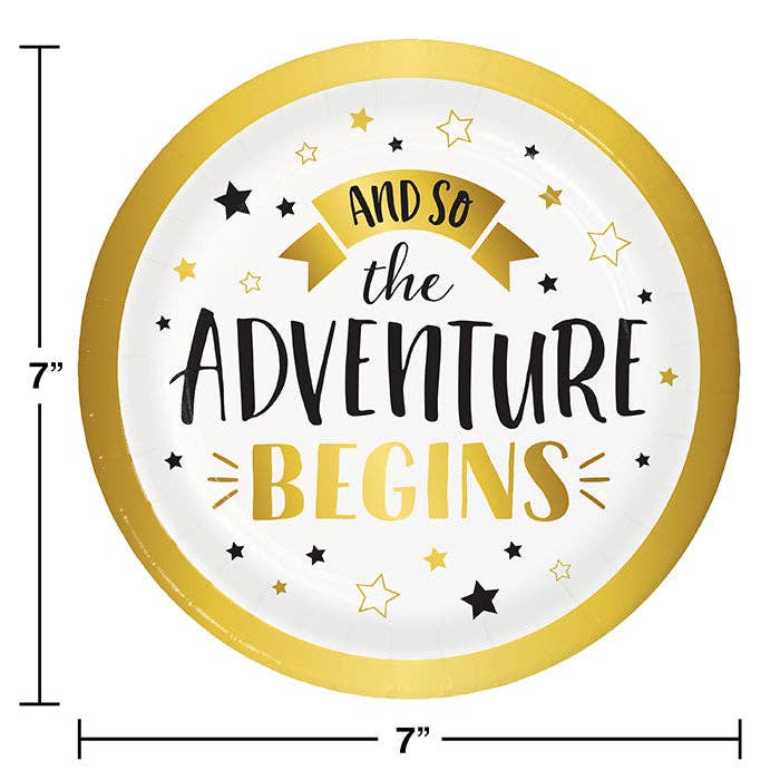 Adventure Begins Paper Dessert Plates, 8/Pkg