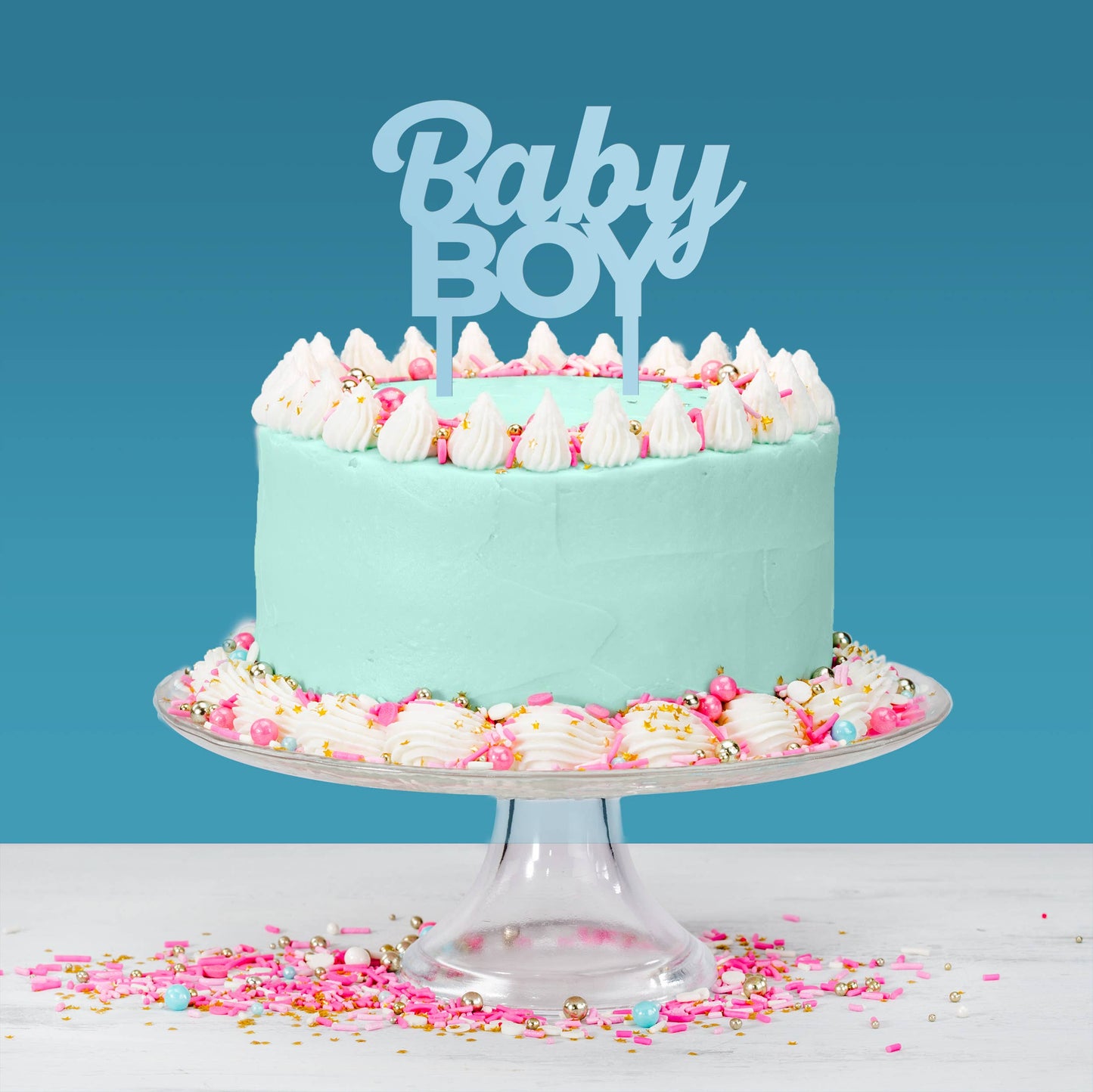 Baby Boy Acrylic Cake Topper