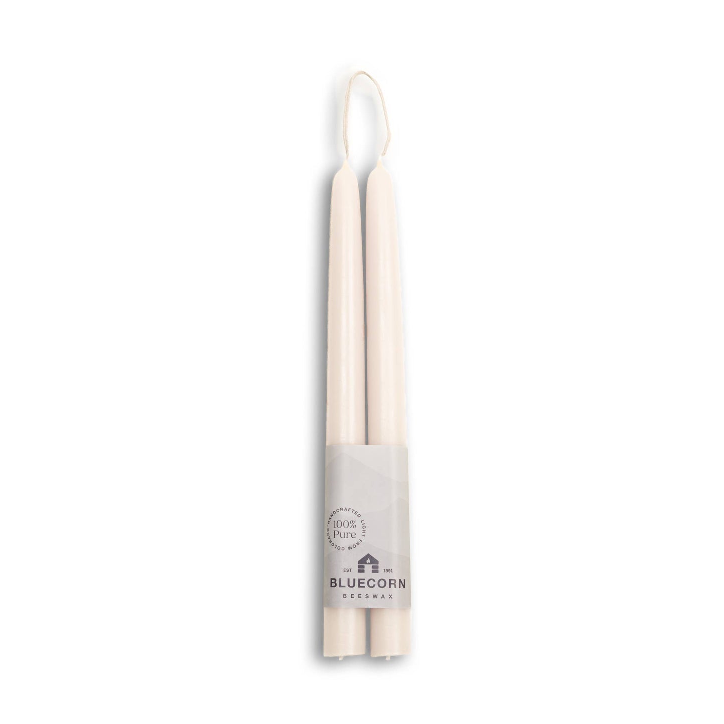 Bluecorn Candles - Beeswax Taper Candles – EDripless & Handmade: Ivory / 10"