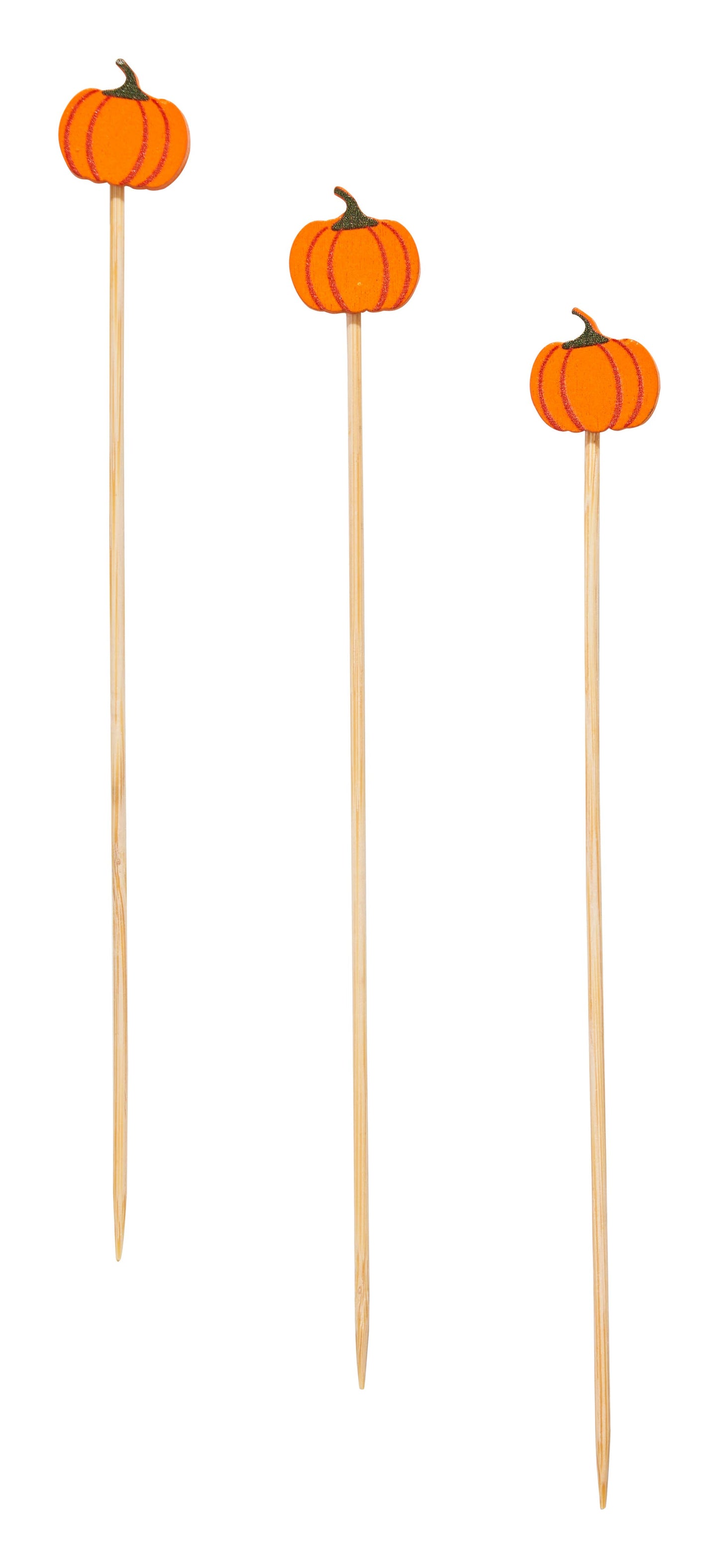 Pumpkin Fall Cocktail Party Pick Toothpick 30 Wack Wood 6"