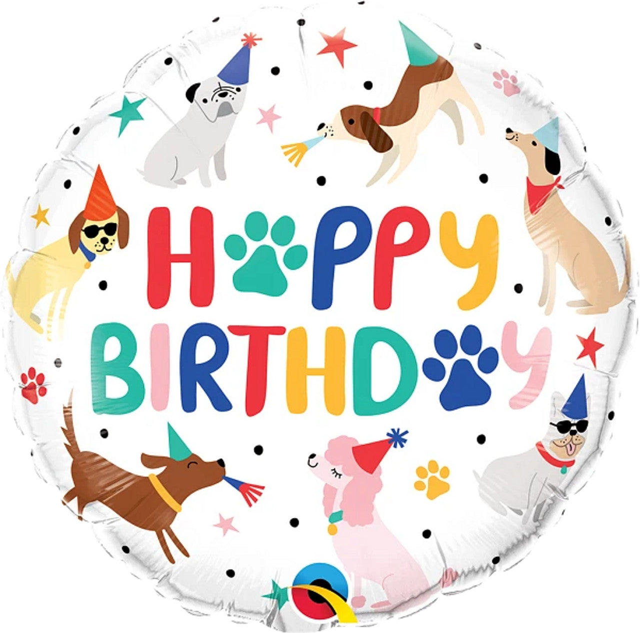 Happy Birthday Party Puppies/dog mylar balloon 18"