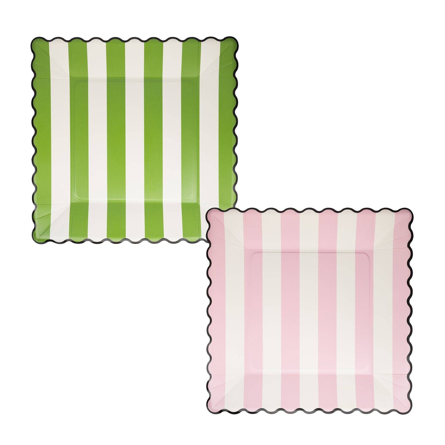 Green Stripe Pink Stripe 11" Plate Set - Wicked Theme