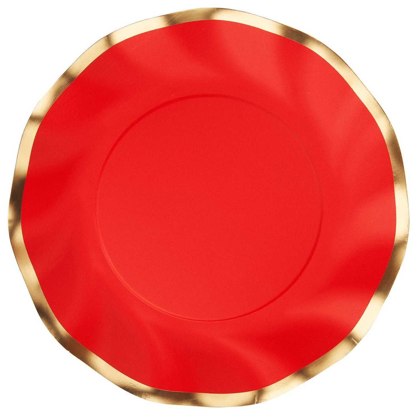 Wavy Salad Plate Everyday Red /8ct