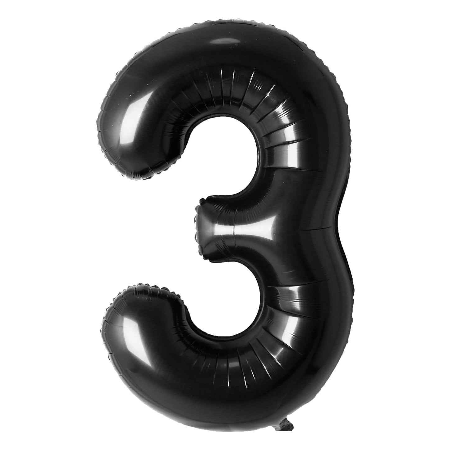 34" Black Number 3 Mylar Balloon