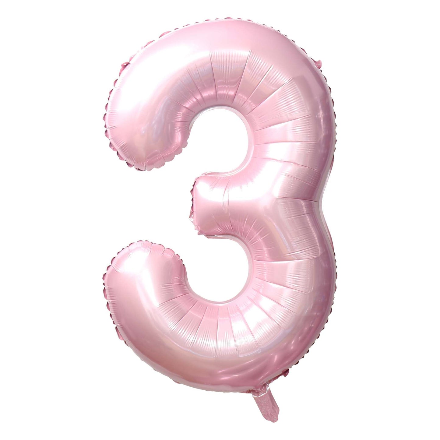 34" Baby pink Number 3 Mylar Balloon