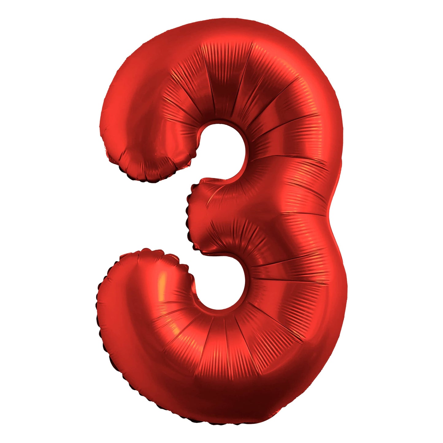 34" Chrome Red Number 3 Mylar Balloon