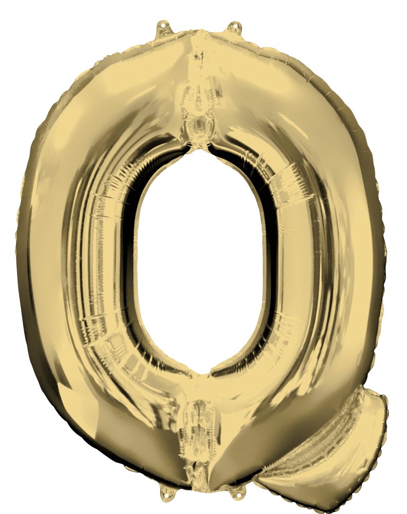 34" Letter Q Mylar Balloon - White Gold