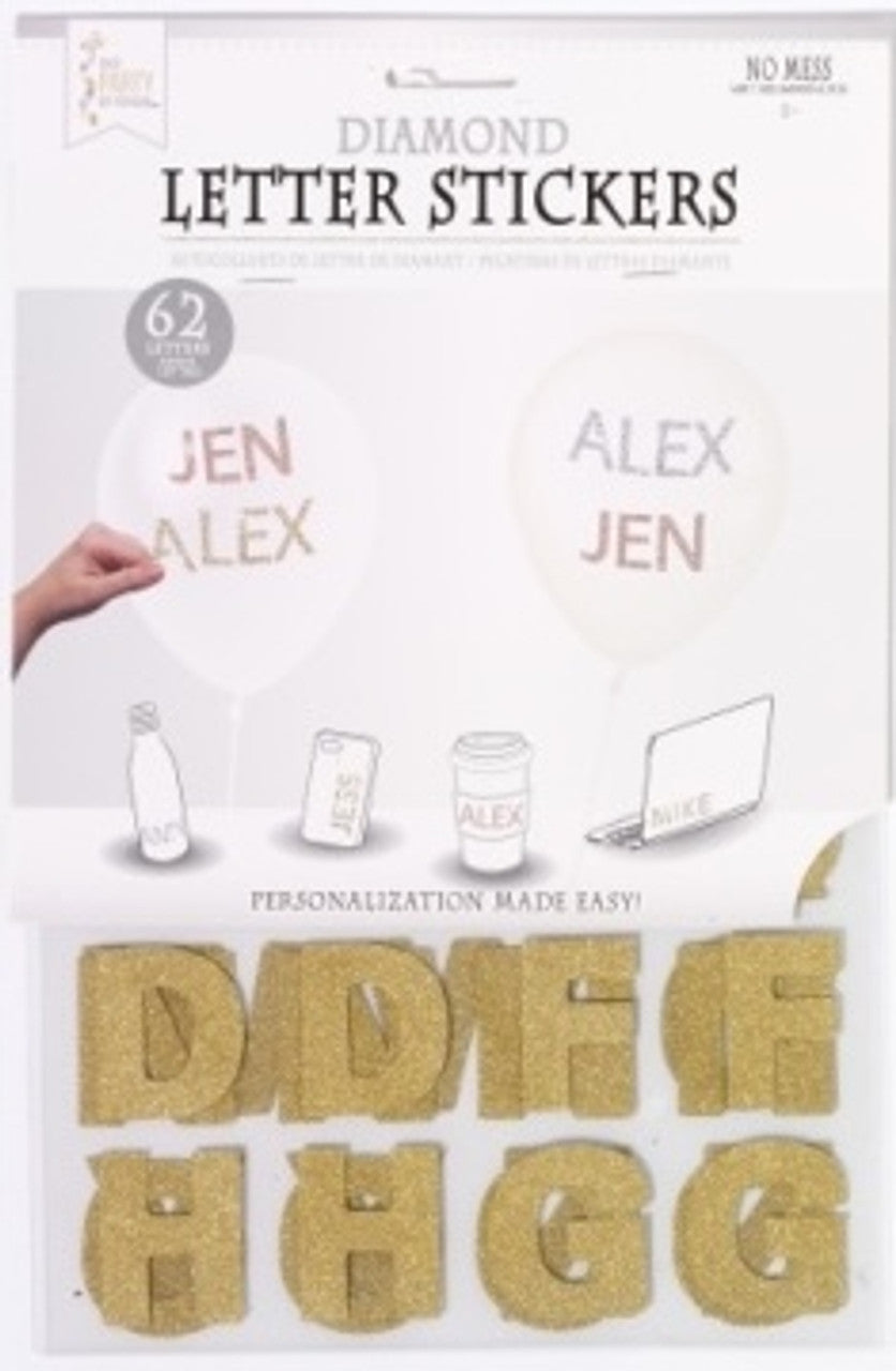 Letters Stickers Gold 62 pc.