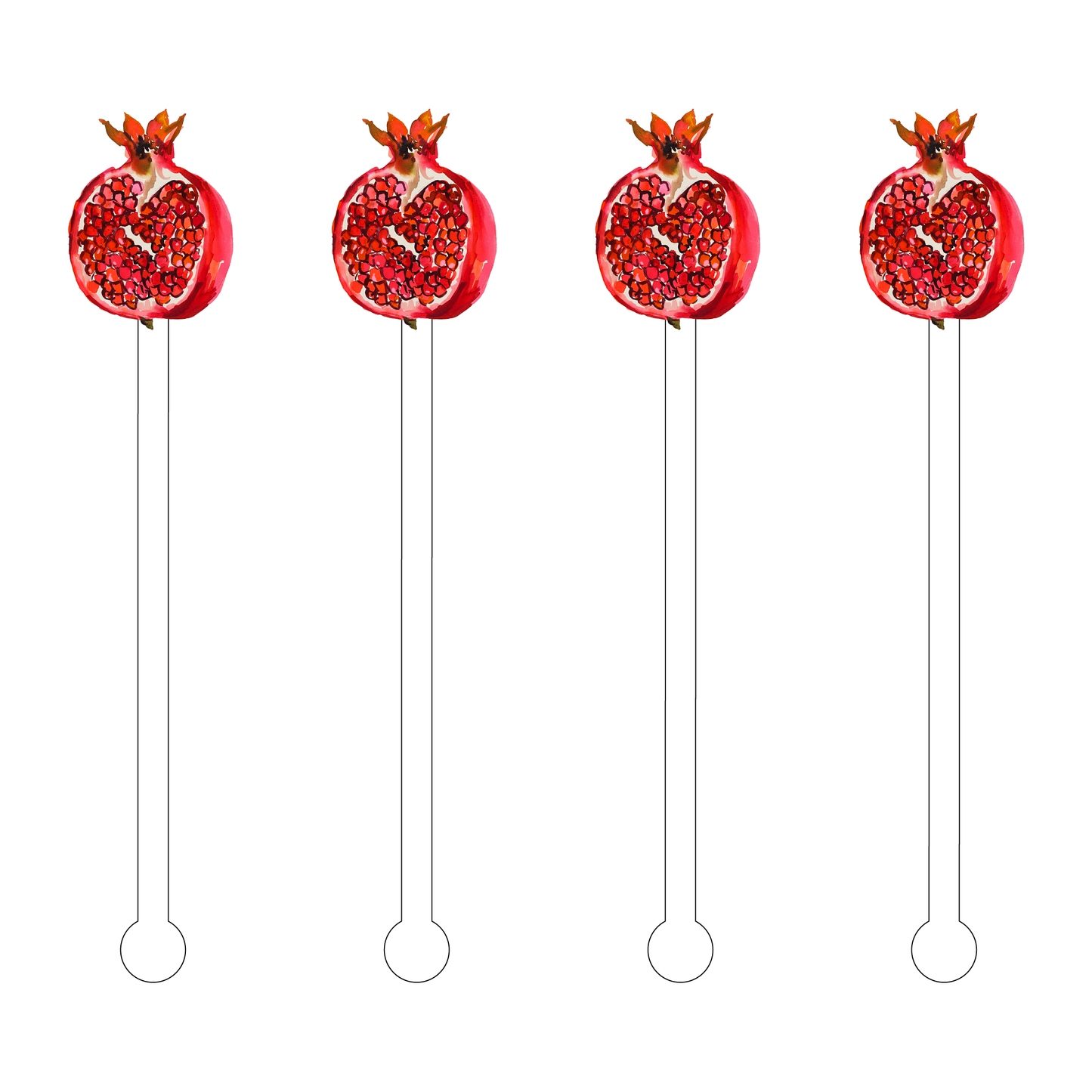 POMEGRANTE ACRYLIC STIR STICKS
