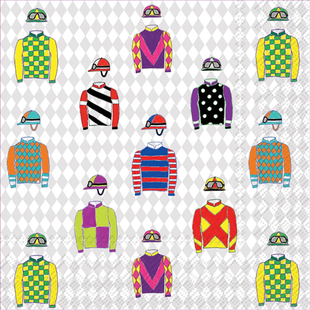 Paper Cocktail Napkins Pack of 20 Jockey Silks Derby