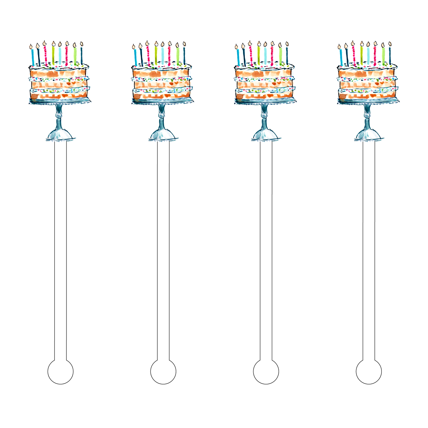 ACRYLIC STICKS X EH HAPPY BIRTHDAY CONFETTI CAKE ACRYLIC STIR STICKS