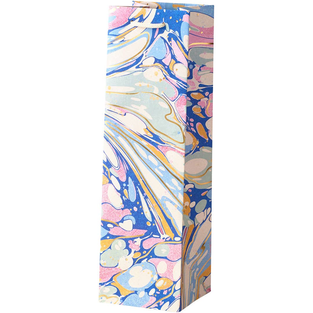 Pink/Blue Marble Wine Bag