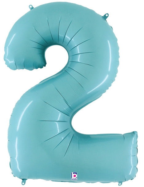 Pastel Blue Foil Number 2 balloon 40"