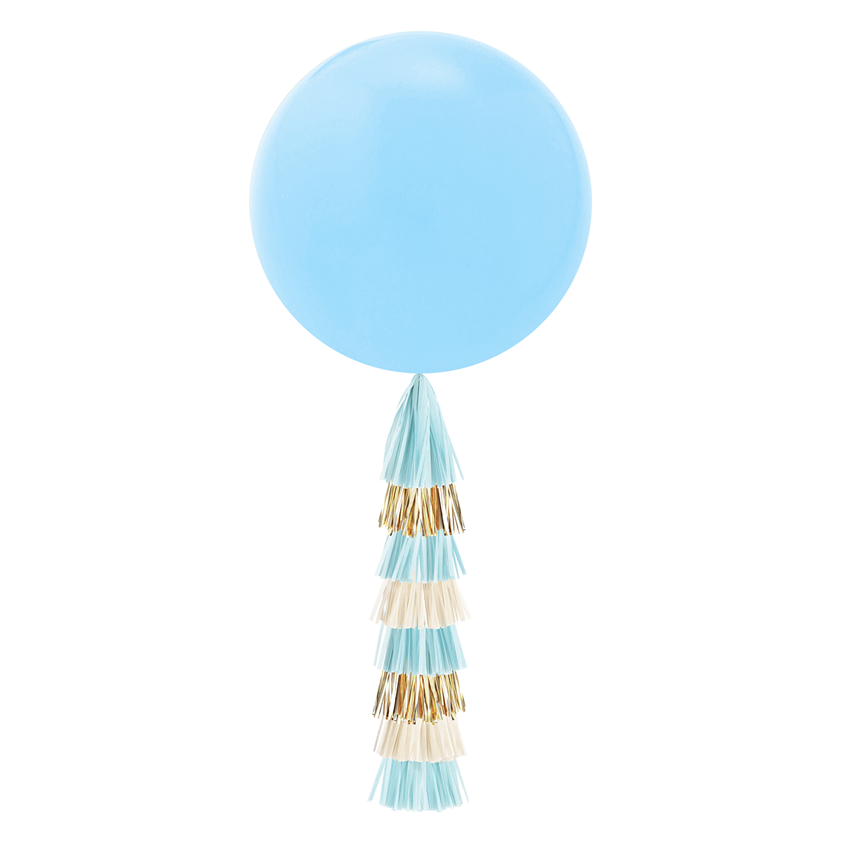 Giant Balloon with Tassels - Light Blue & Gold (Not Inflated) – Party with  Peonies