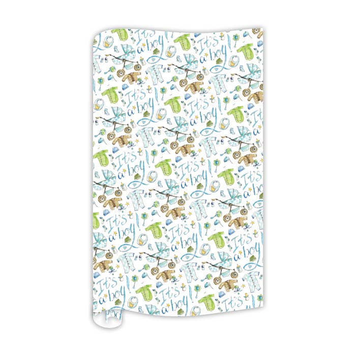 It's A Boy Handpainted Boy Icons Wrapping Paper
