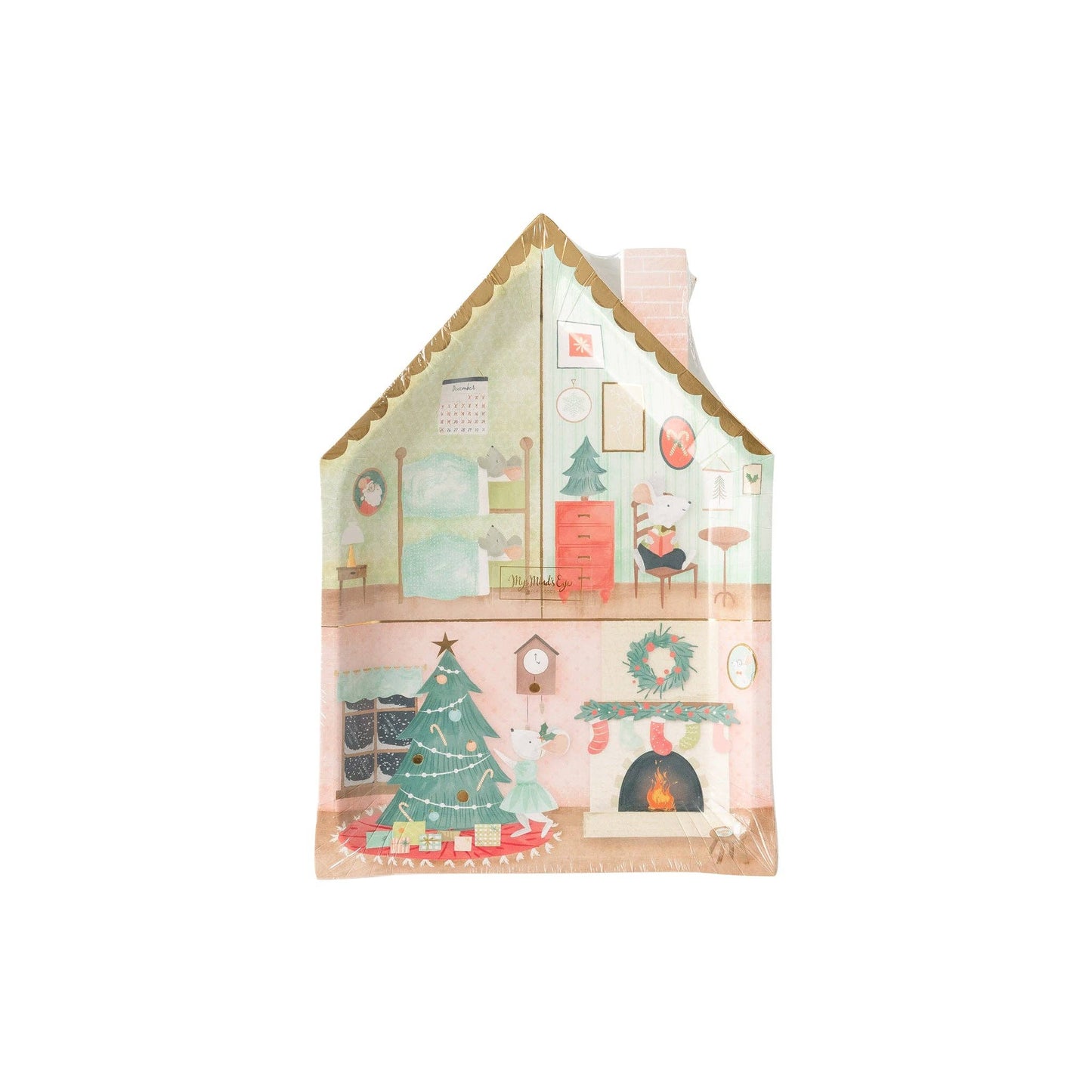 All Through The House House Shaped Holiday Plates