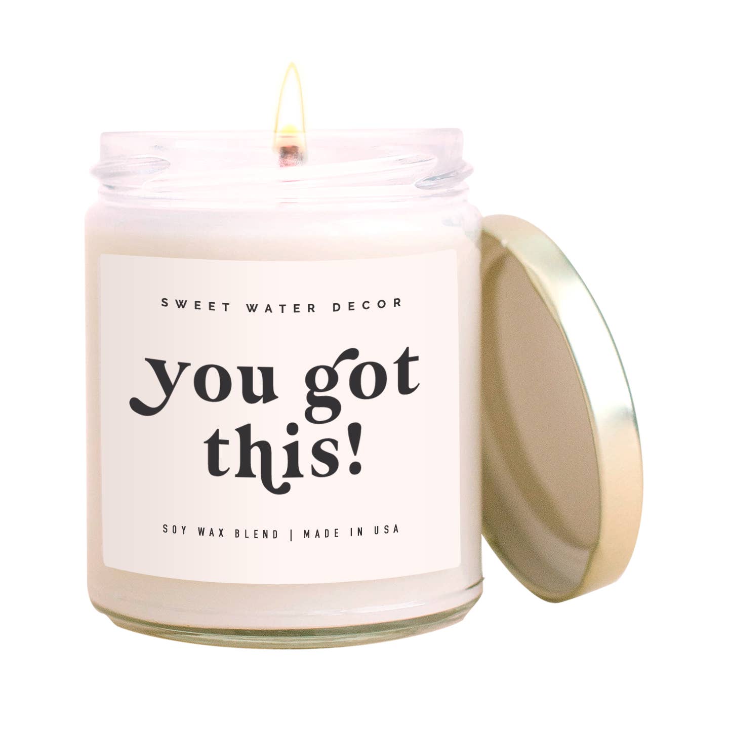 You Got This Soy Candle - Clear Jar - Ecru, Neutral - 9 oz