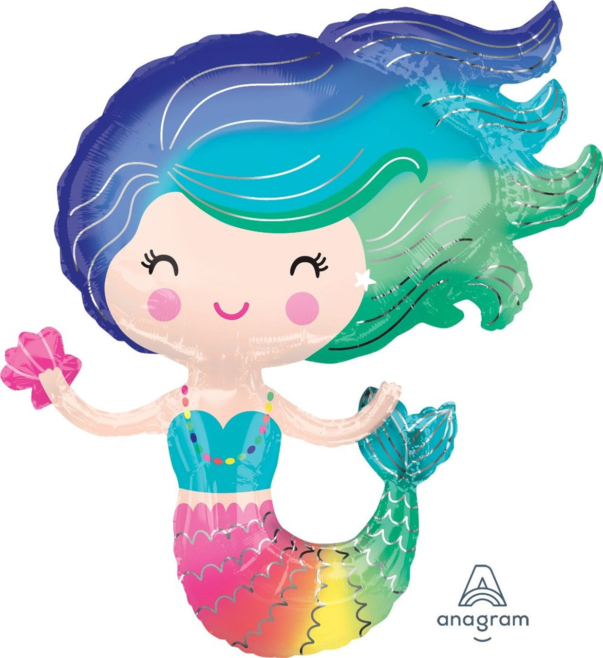 A Mermaid Colorful - Mylar balloon 30"