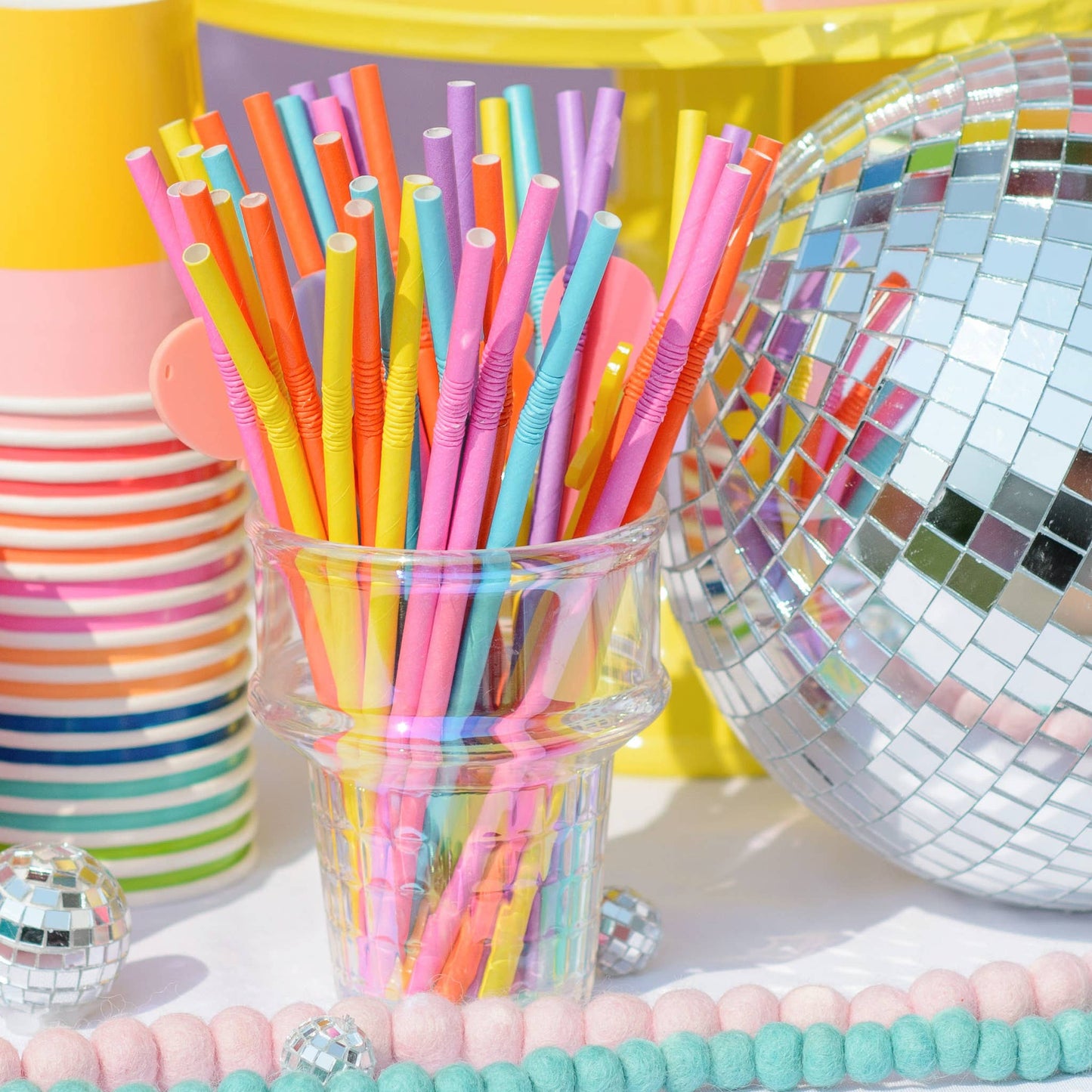 Multi-Color Set of Bendy Paper Straws
