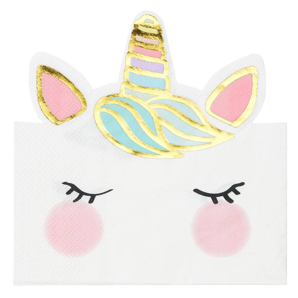 Unicorn Face Napkins - 12 Pack