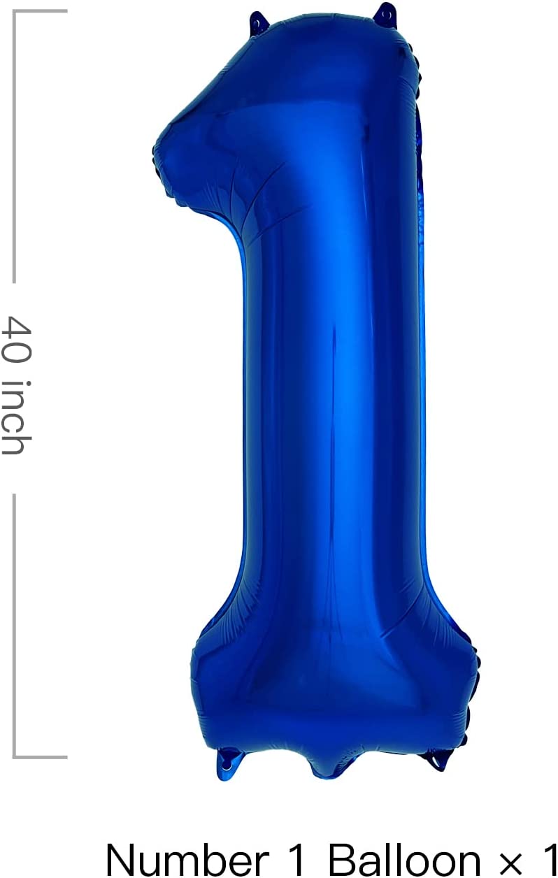 40" Metallic Blue Mylar Number 1 Balloon