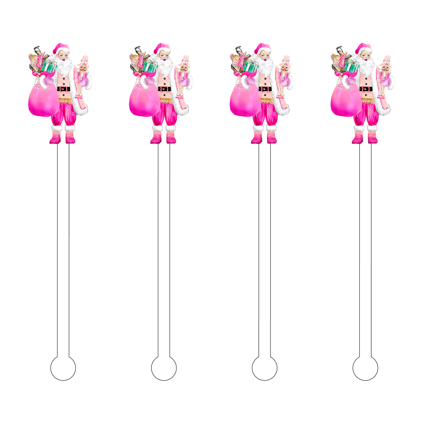 COUTURE PINK SANTA ACRYLIC STIR STICKS