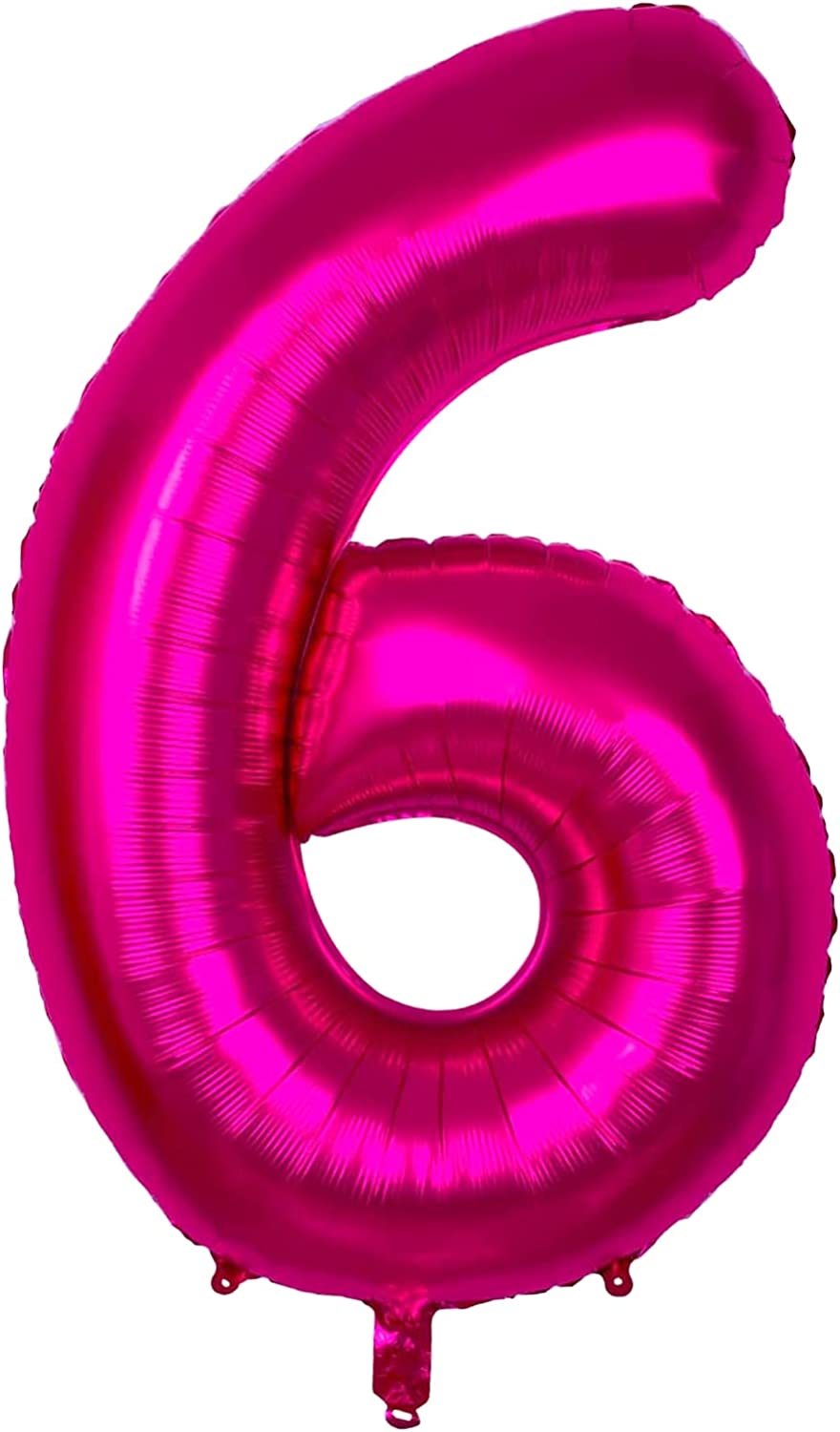 40" Metallic Pink Mylar Number 6 Balloon