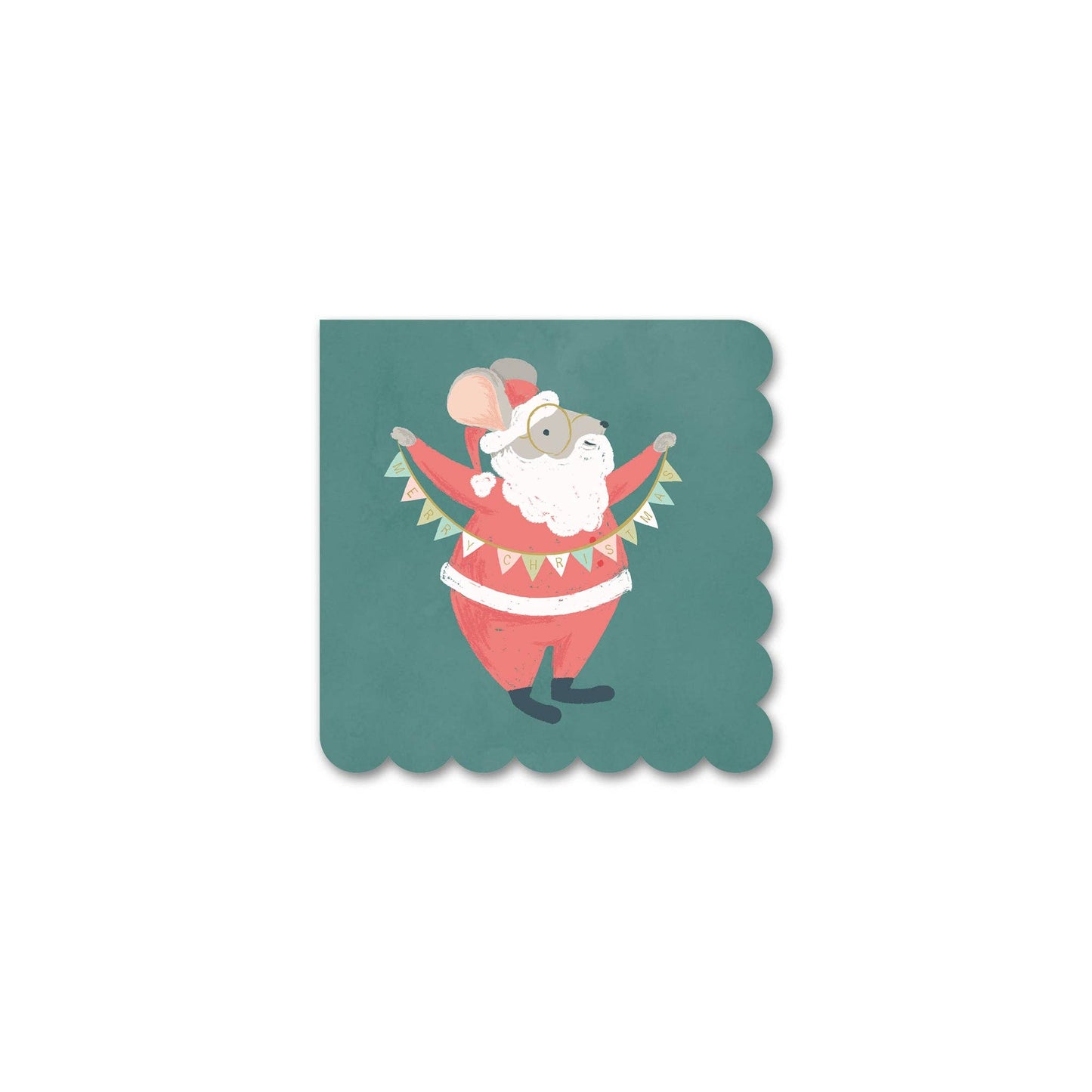 All Through The House Scallop Cocktail Holiday Napkin