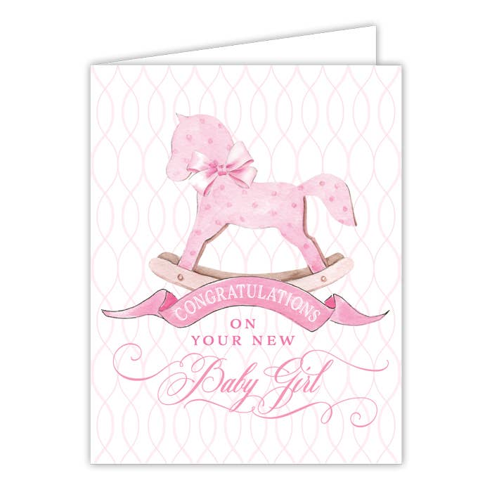 Congratulations On You New Baby Girl Horse Greeting Card