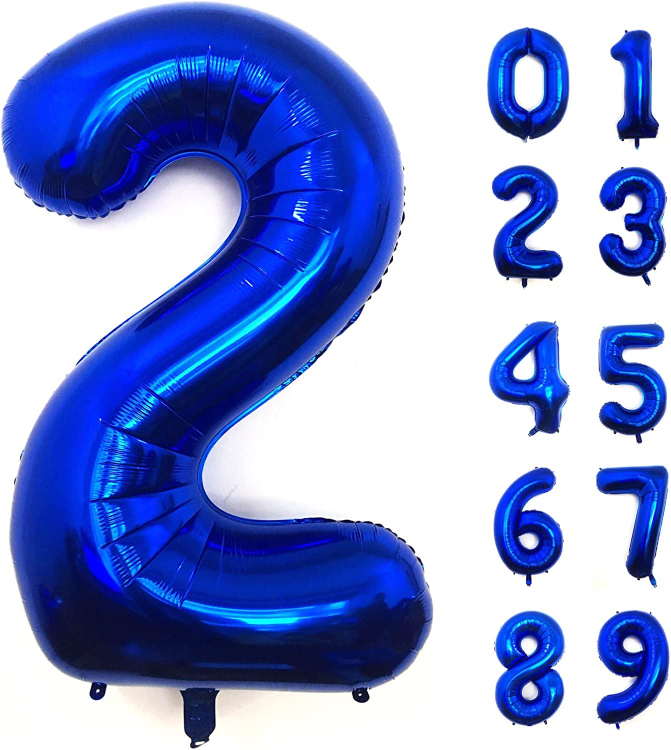40" Metallic Blue Mylar Number 2 Balloon