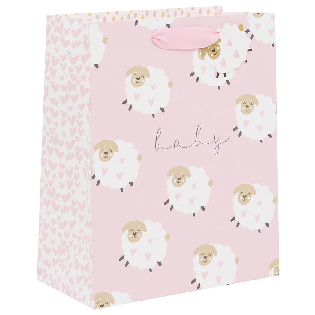 BABY GIFT BAG- LAMBS PINK