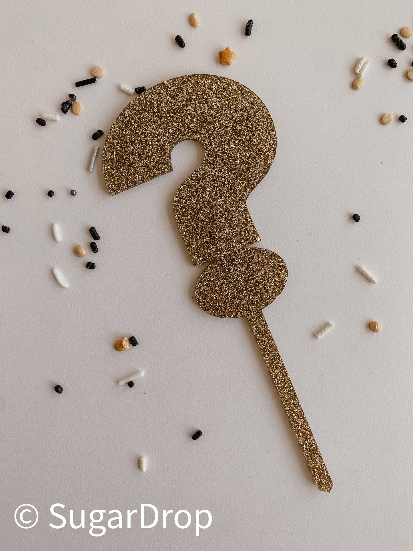 He or She Question Mark Acrylic Cake Topper