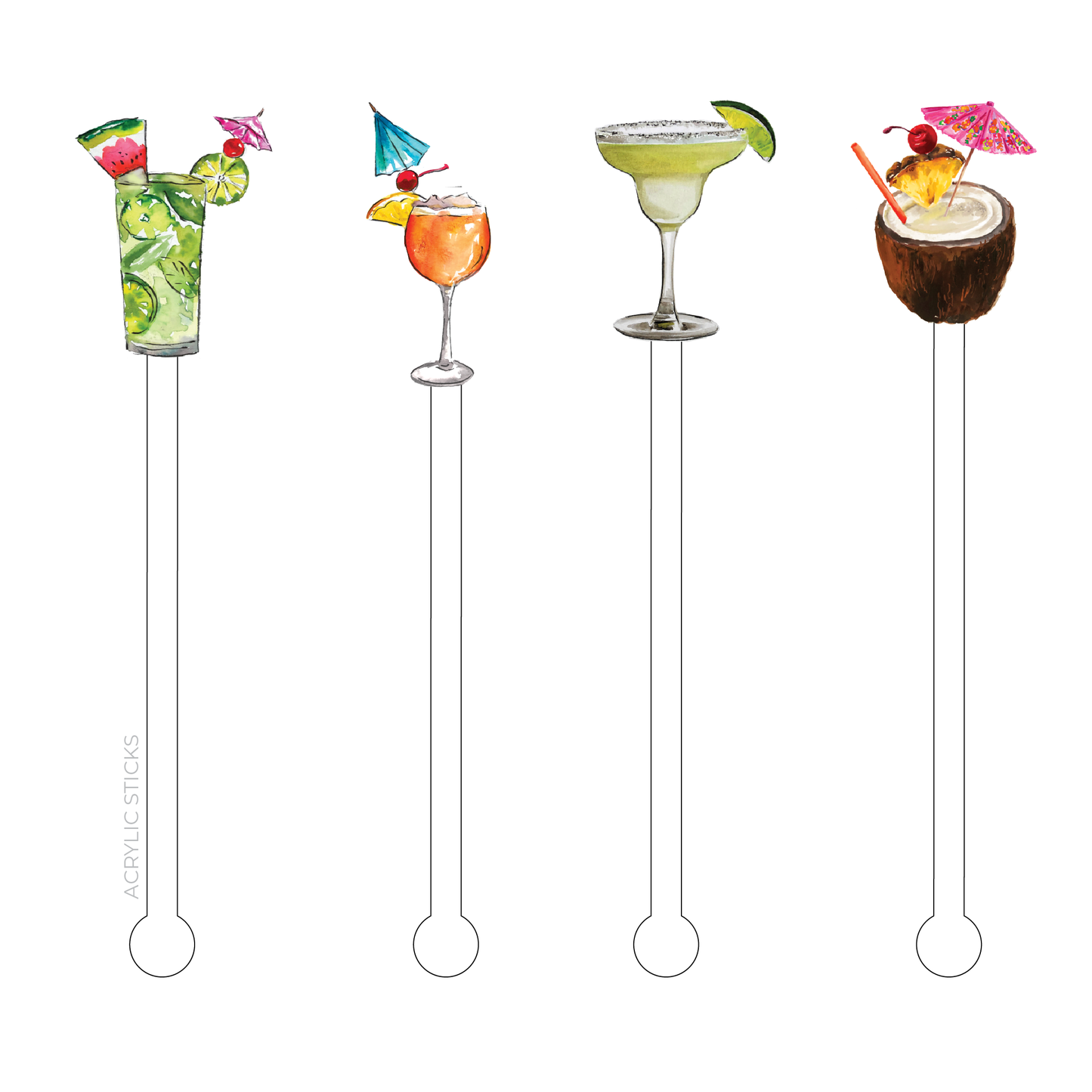 COCKTAILS ACRYLIC STIR STICKS COMBO