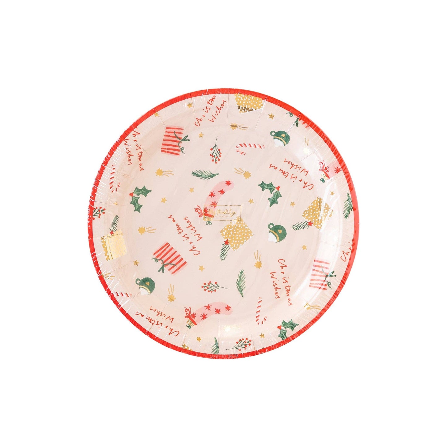 Christmas Wishes Scattered Icons Holiday Plates