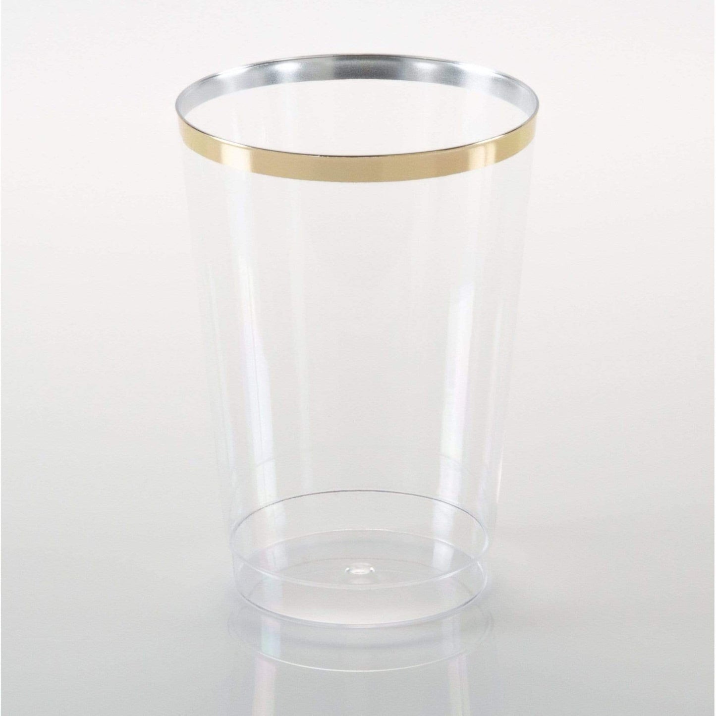 Luxe 12 Oz Clear Plastic • Gold Plastic Cups | 20 Cups