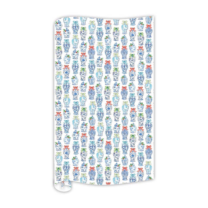 8 Ft- Holiday Ginger Jars Pattern gift Wrap