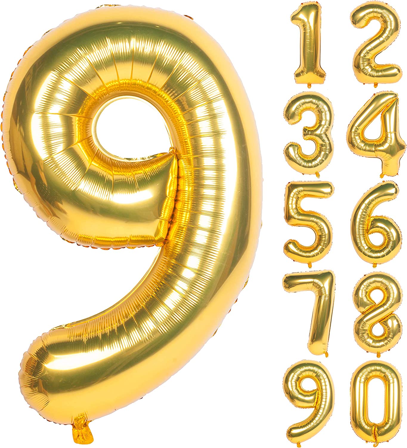 Gold Foil Number 9 balloon 34"