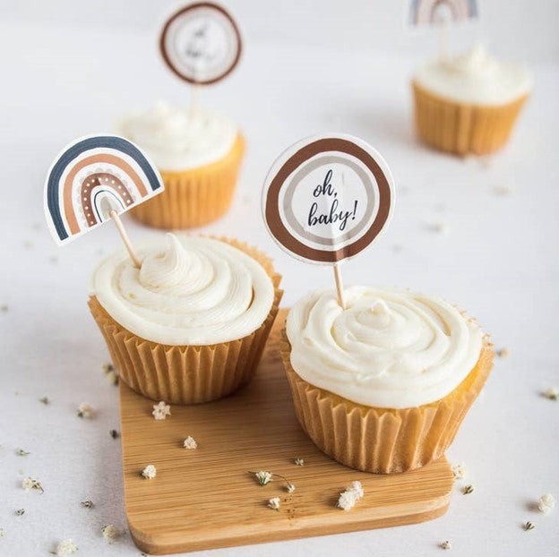 Cupcake liner and sticks - oh baby