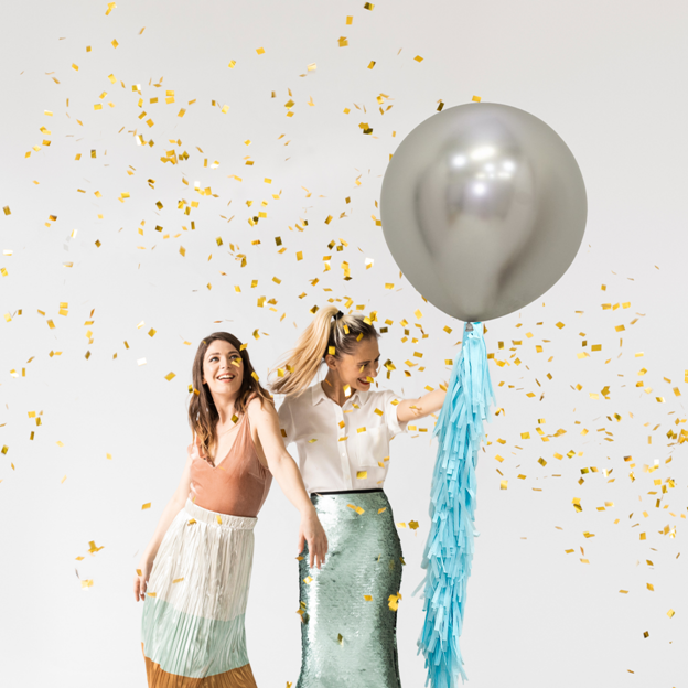 Baby Blue Balloon Garland, Fringed Balloon Tail - 75cm
