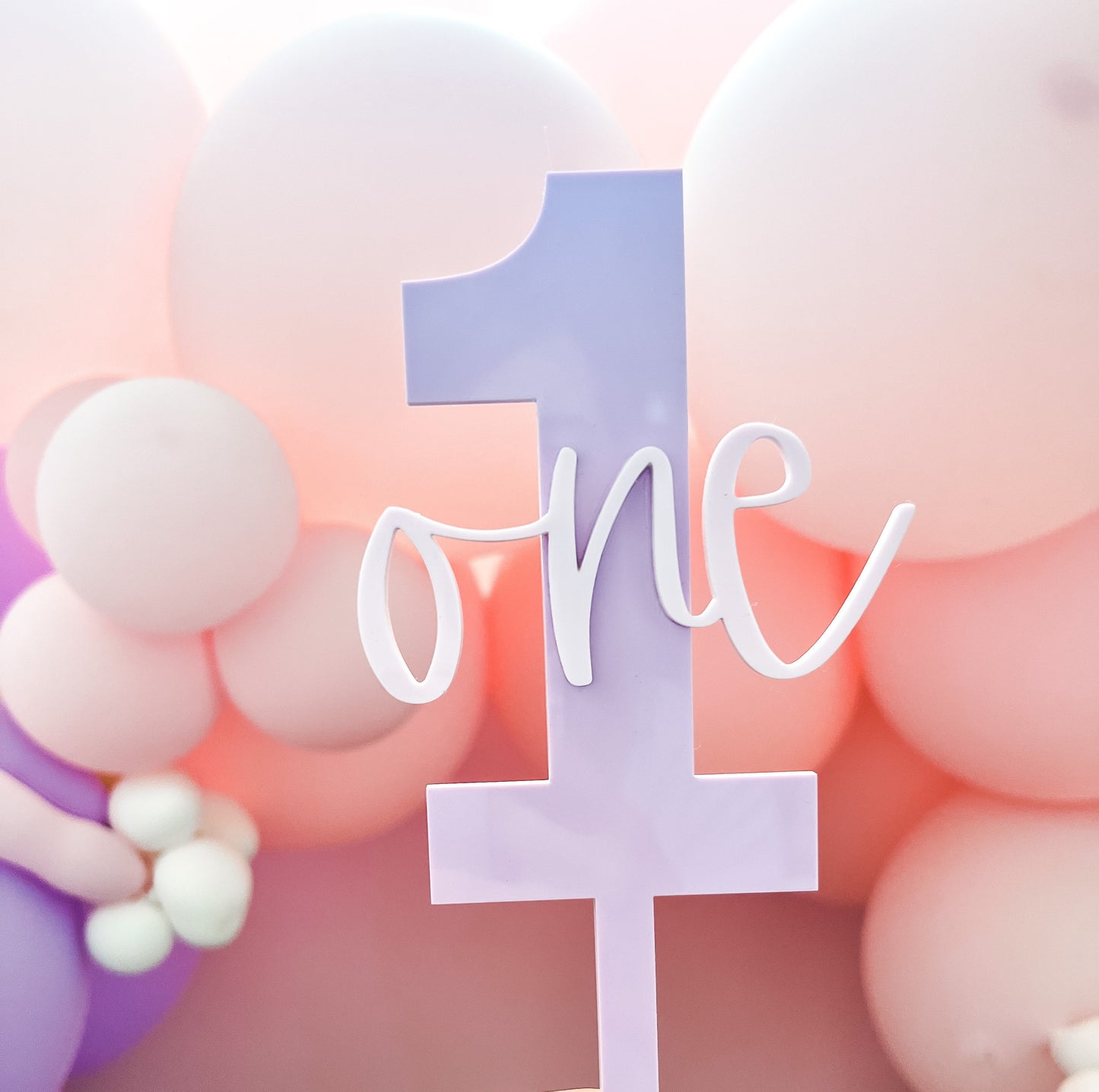 Acrylic Cake Topper- Lavander Number 1