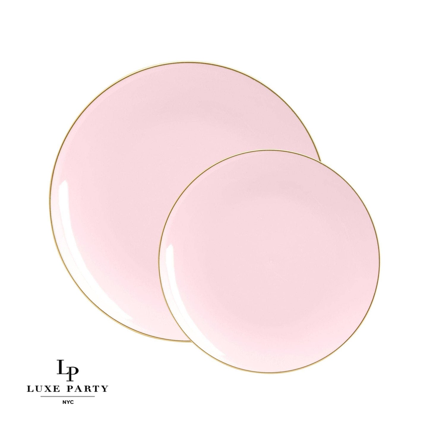 Round Blush • Gold Plastic Plates | 10 Pack DINNER