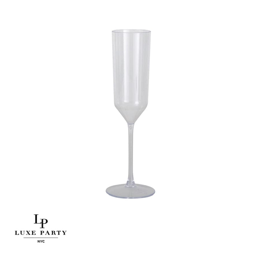 Upscale Champagne Clear Plastic Flute Cups | 4 Cups