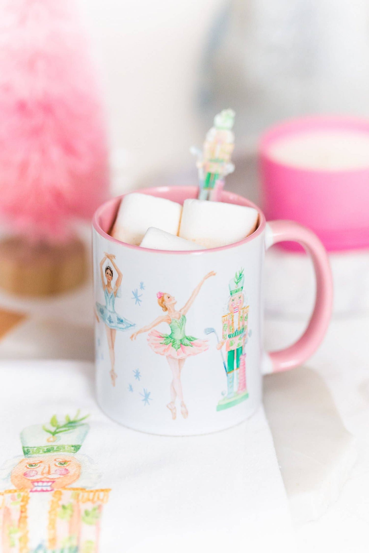 Nutcracker and Ballerina Watercolor Mug