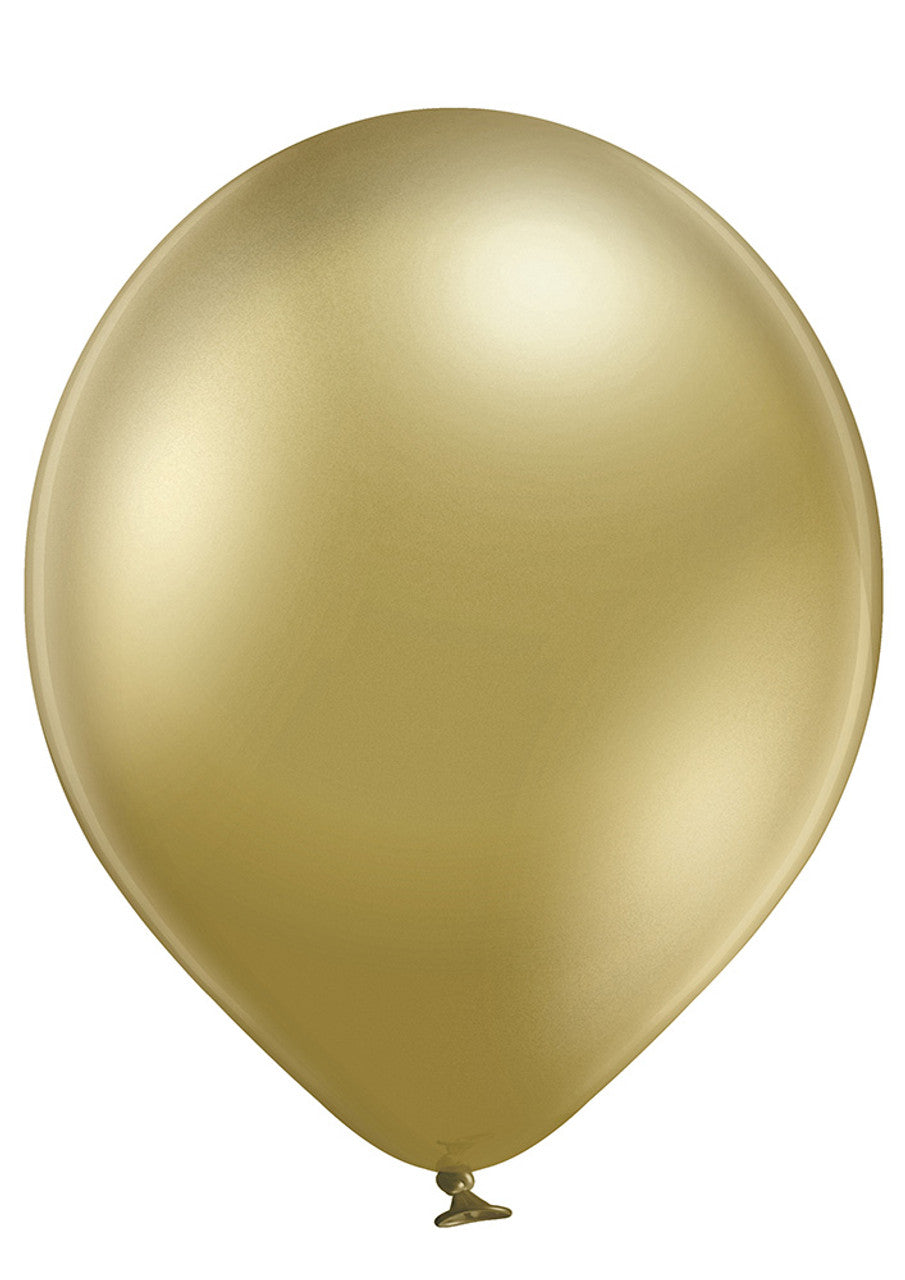 Chrome gold latex balloon 11"